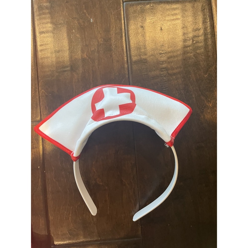 Vintage Candy Stripe Nurse Halloween Costume Womens Medium Red Leg Avenue Y2K - Picture 7 of 10